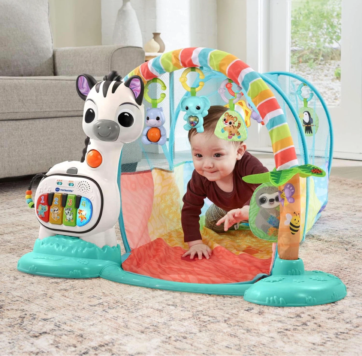 Fisher-Price Glow & Grow Playmat Gym with Kick & Play Piano - photo 5