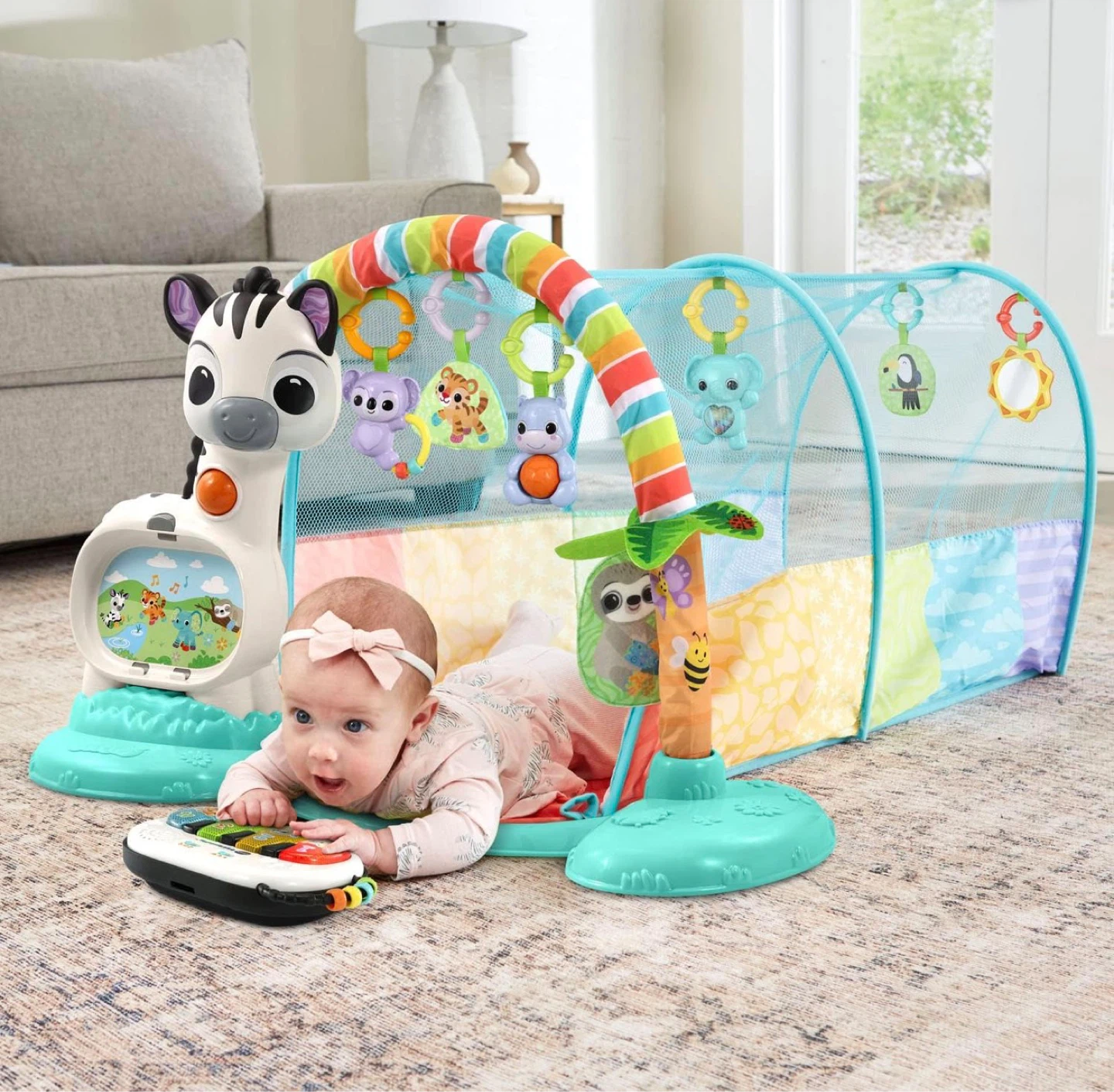Fisher-Price Glow & Grow Playmat Gym with Kick & Play Piano - photo 4