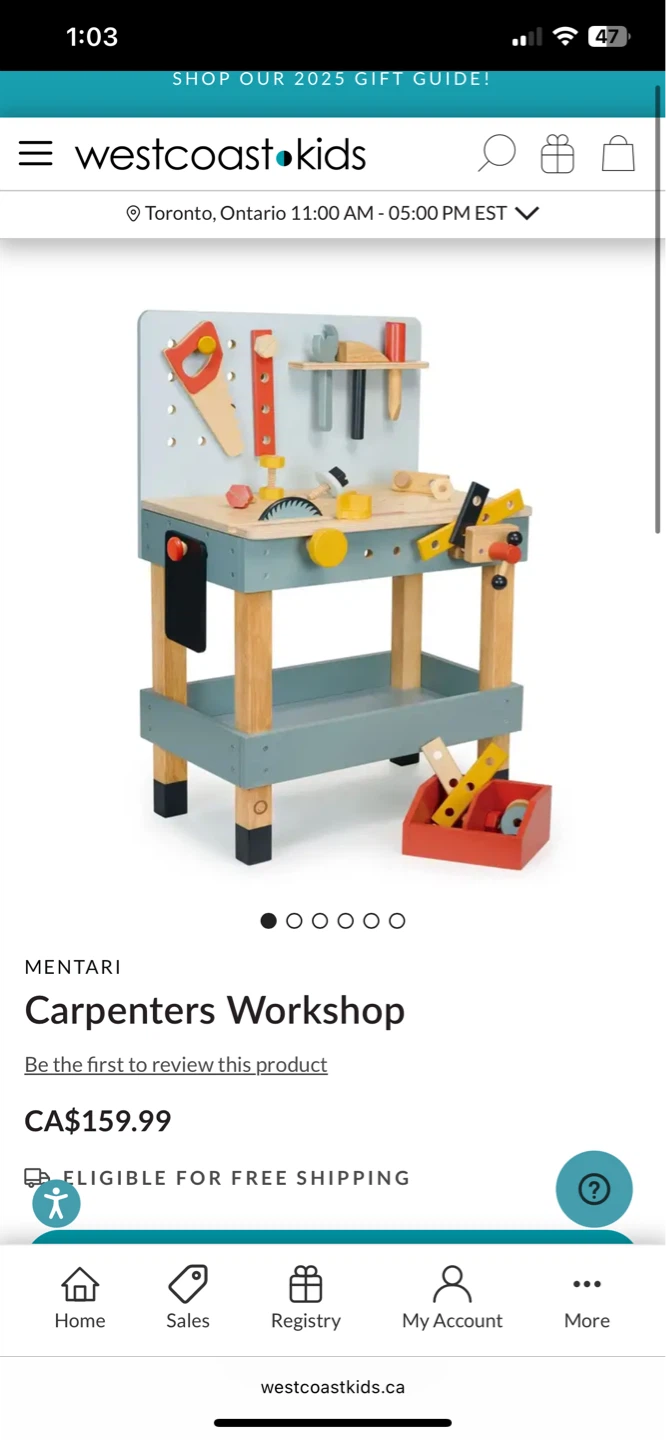 Mentari Toys Carpenter's Workshop Wooden Tool Bench