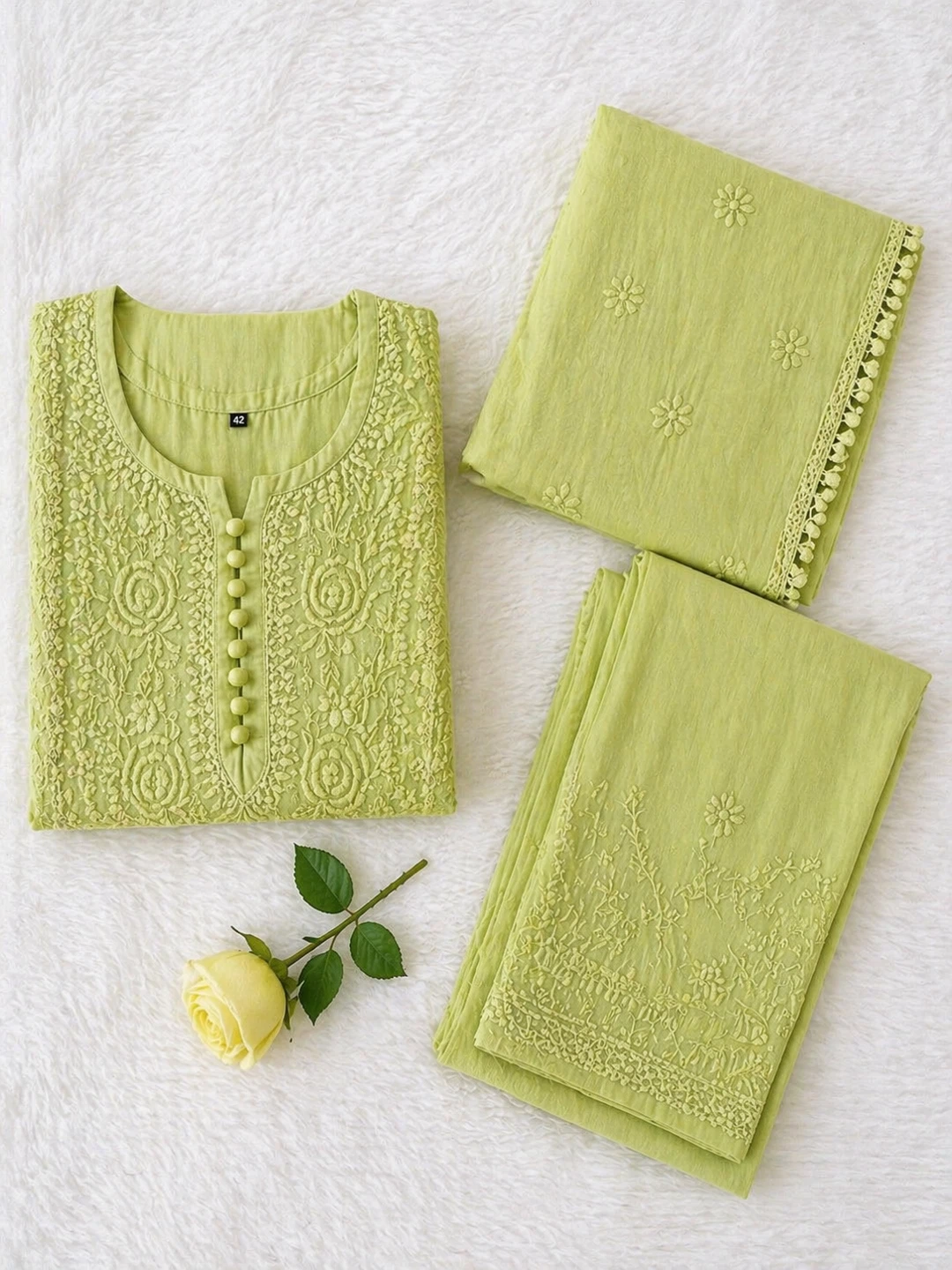 3 piece Chickenkari Suit in Various Spring colours - photo 3
