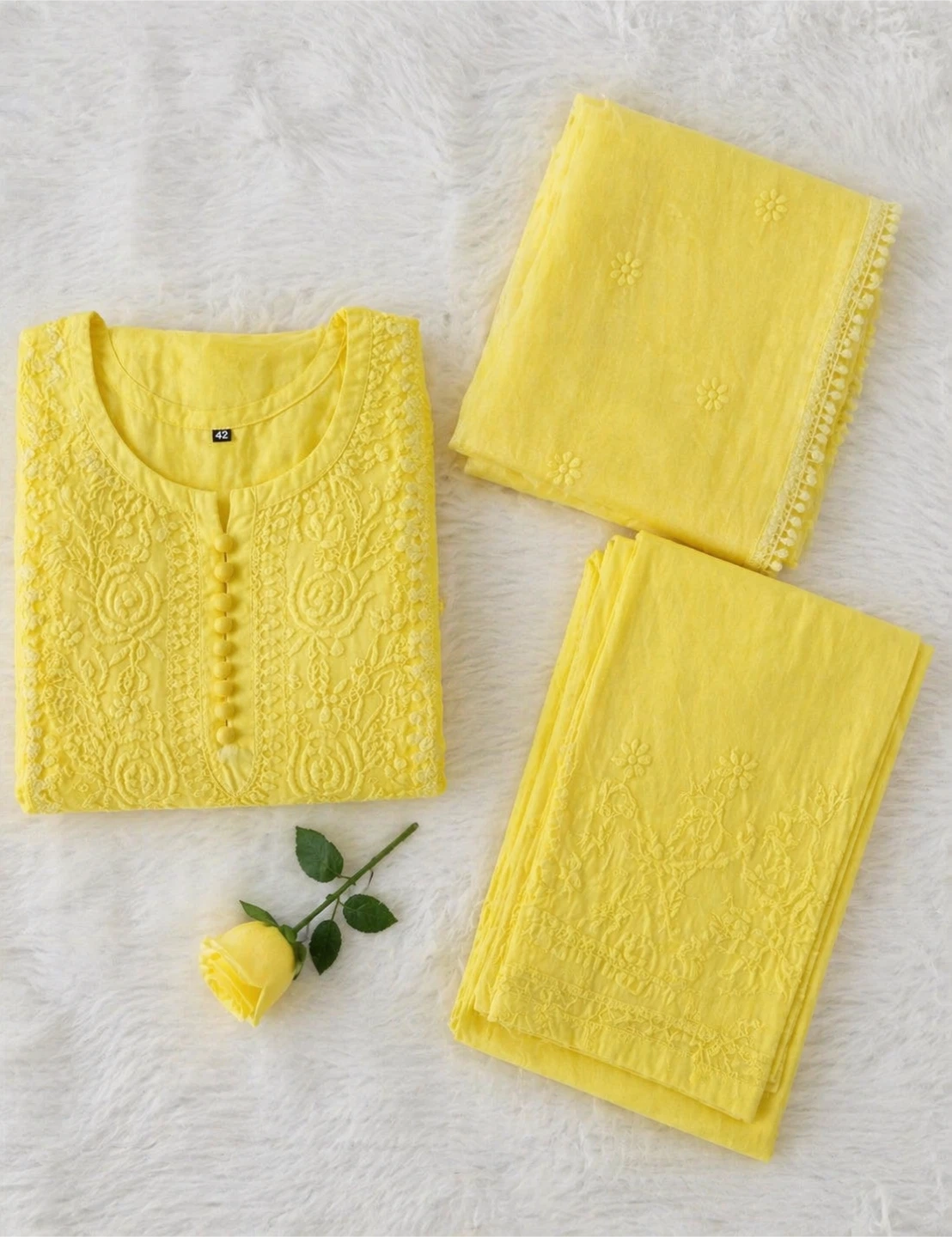 3 piece Chickenkari Suit in Various Spring colours - photo 5