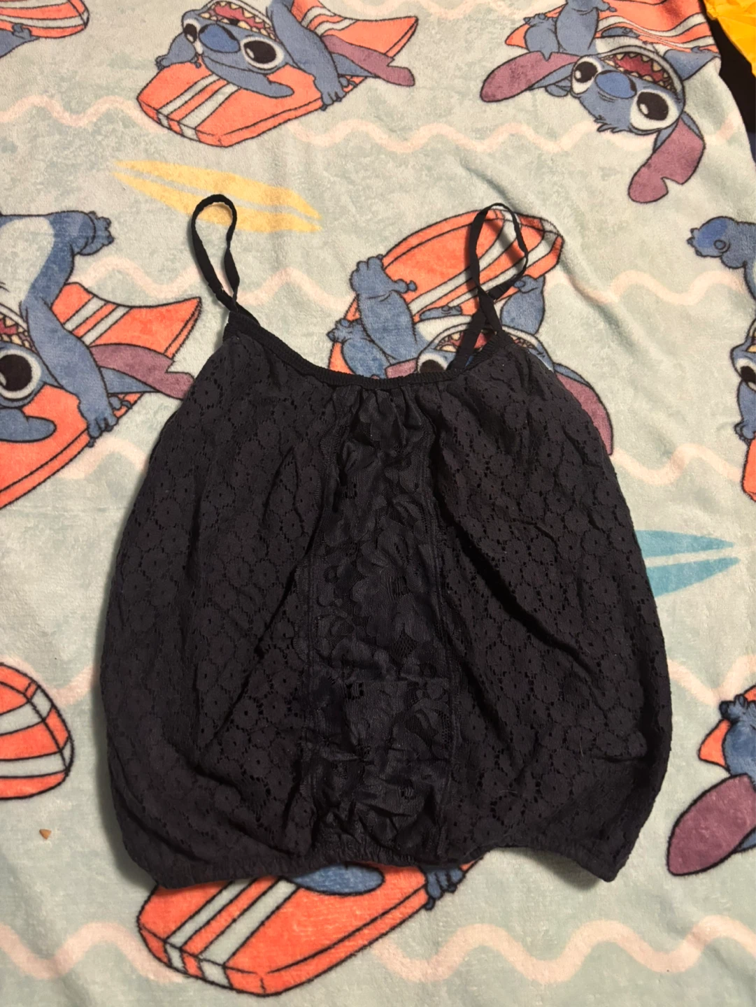 Hollister Navy Blue Lace Cami Top - Size S