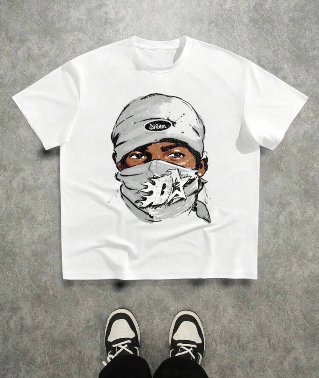Designer White Graphic T-Shirt - photo 2