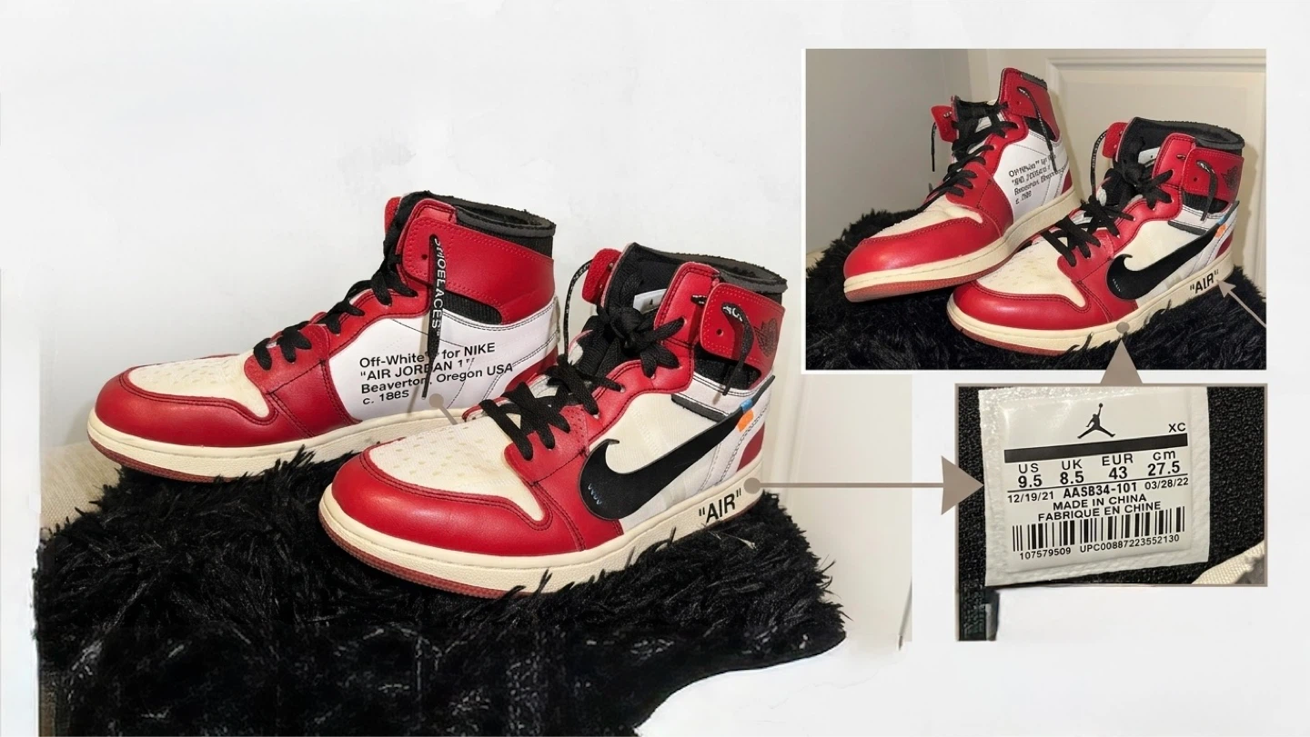 Off-White x Air Jordan 1 "Chicago" High Top Sneakers