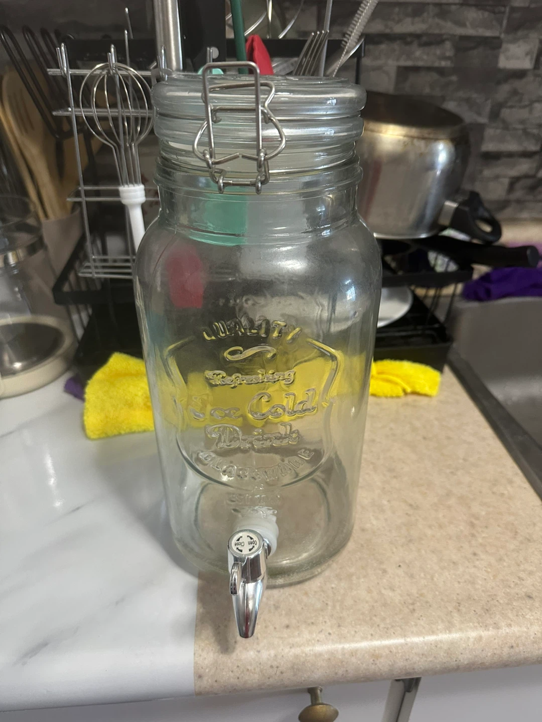 Glass Drink Dispenser with Spigot