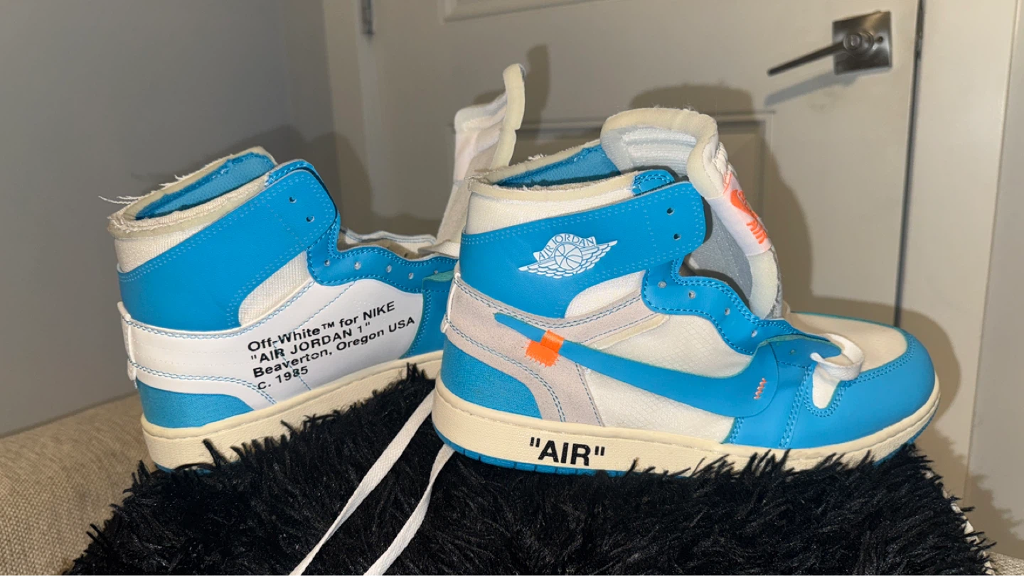 Off-White x Nike Air Jordan 1 "University Blue" Men's Size 9.5 - photo 2