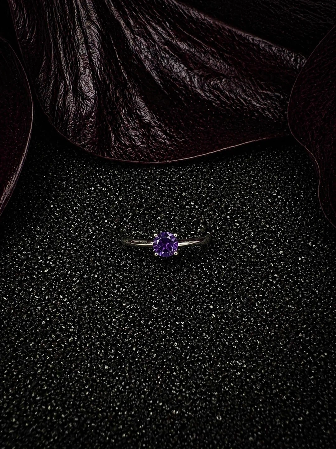 Silver rings with purple Amethyst gemstone - photo 3