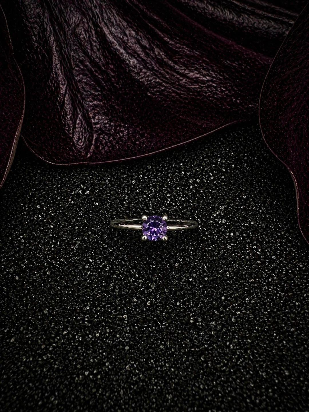 Silver rings with purple Amethyst gemstone - photo 4