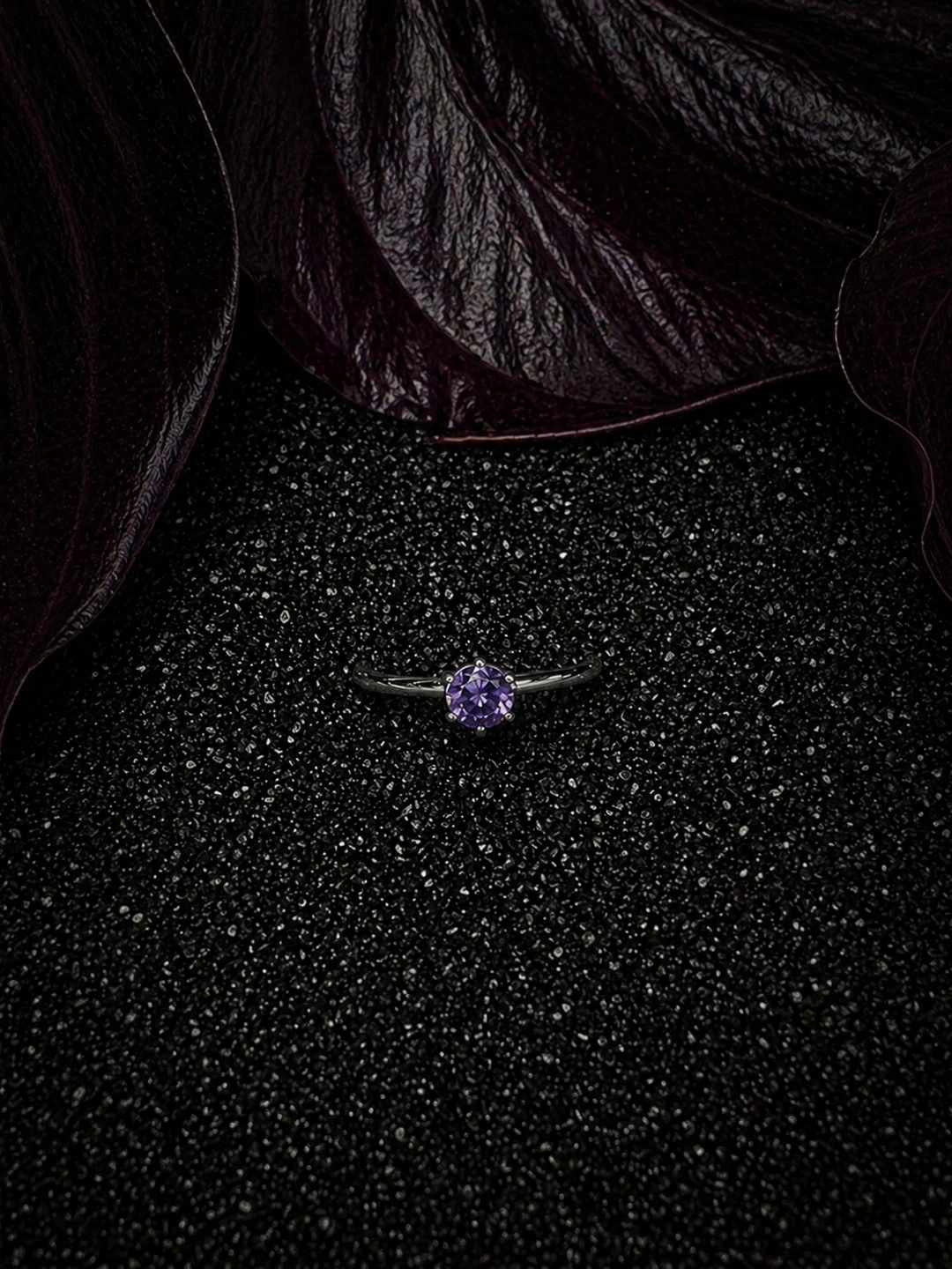 Silver rings with purple Amethyst gemstone - photo 5