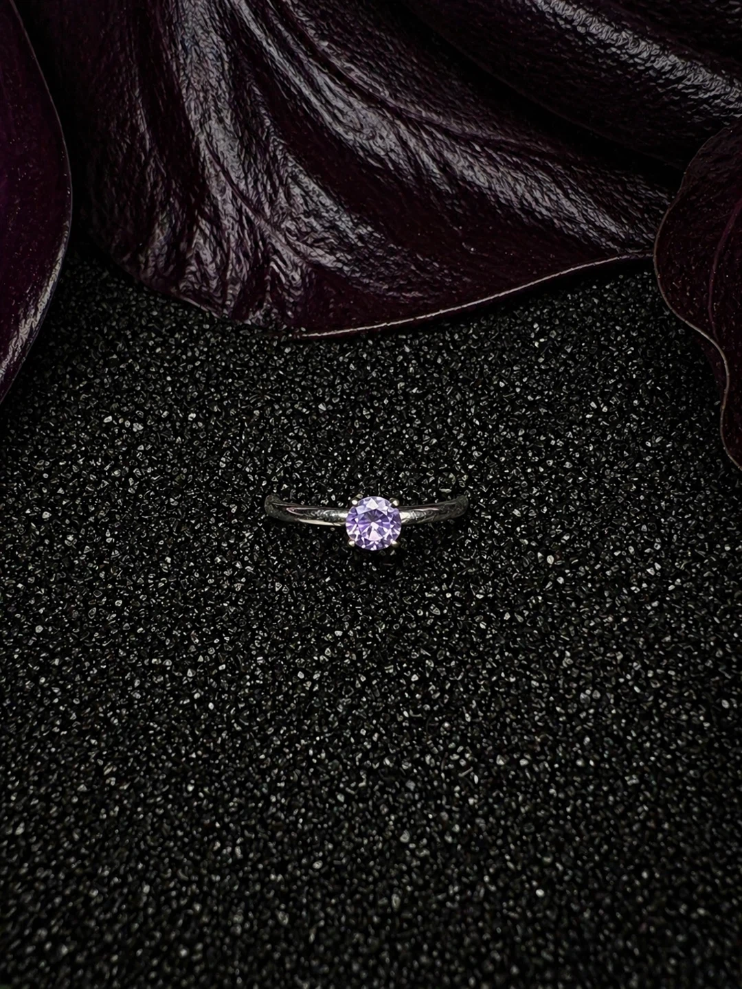 Silver rings with purple Amethyst gemstone - photo 2