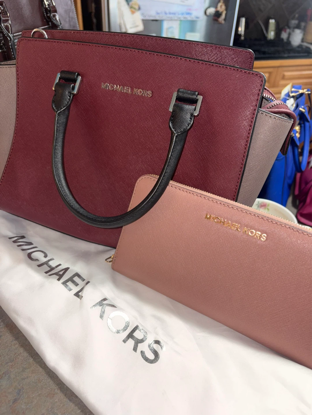 MK Selma jet set travel satchel + matching zip wallet - photo 2