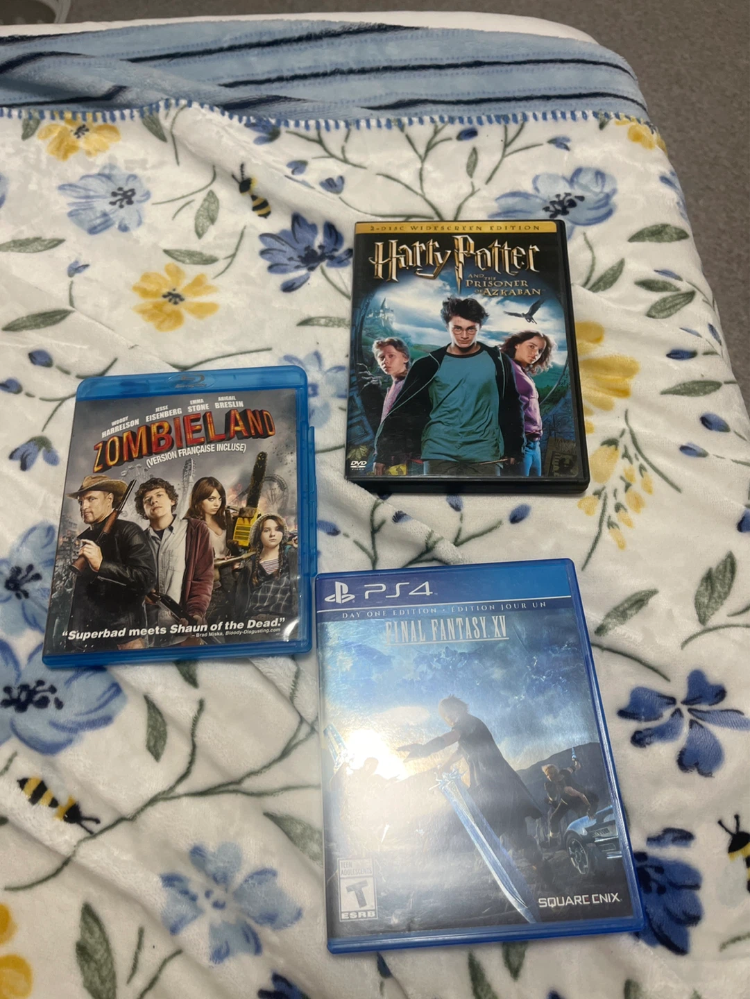 Harry Potter DVD, Zombieland Blu-ray, Final Fantasy XV PS4 Game