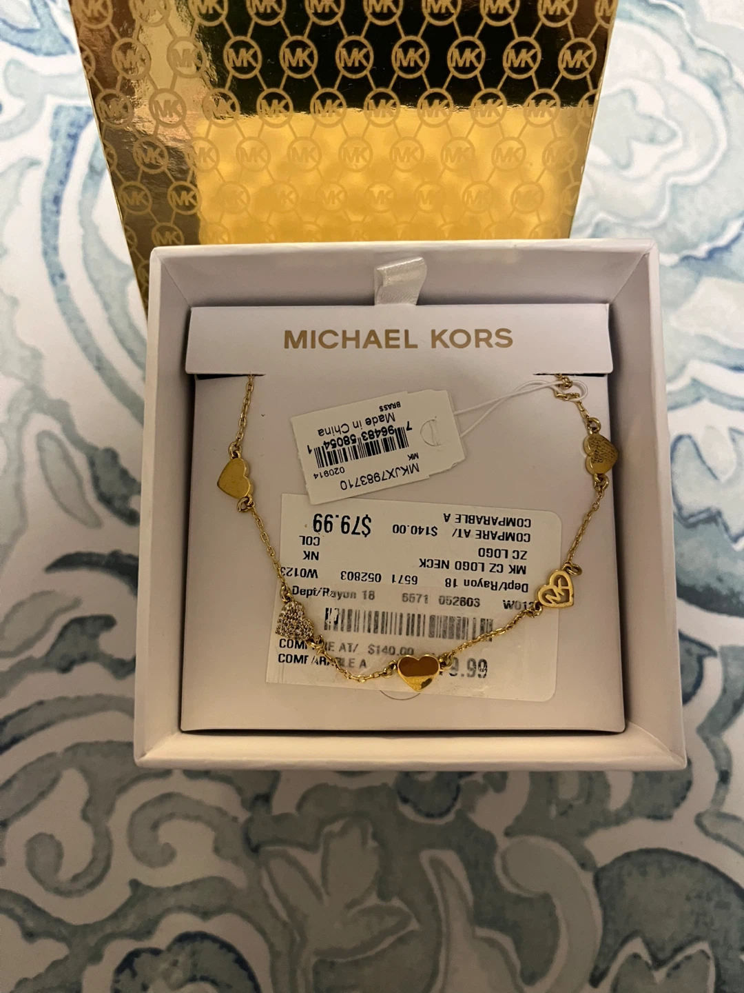 Michael Kors Gold Tone Heart Charm Necklace - photo 2