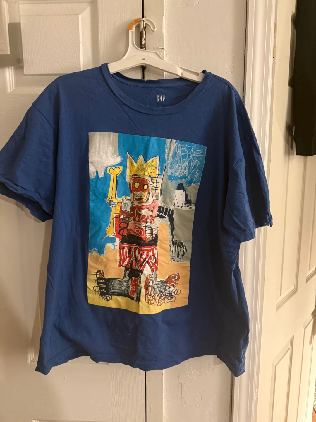 GAP Jean-Michel Basquiat Crown Skeleton Graphic T-Shirt Size L