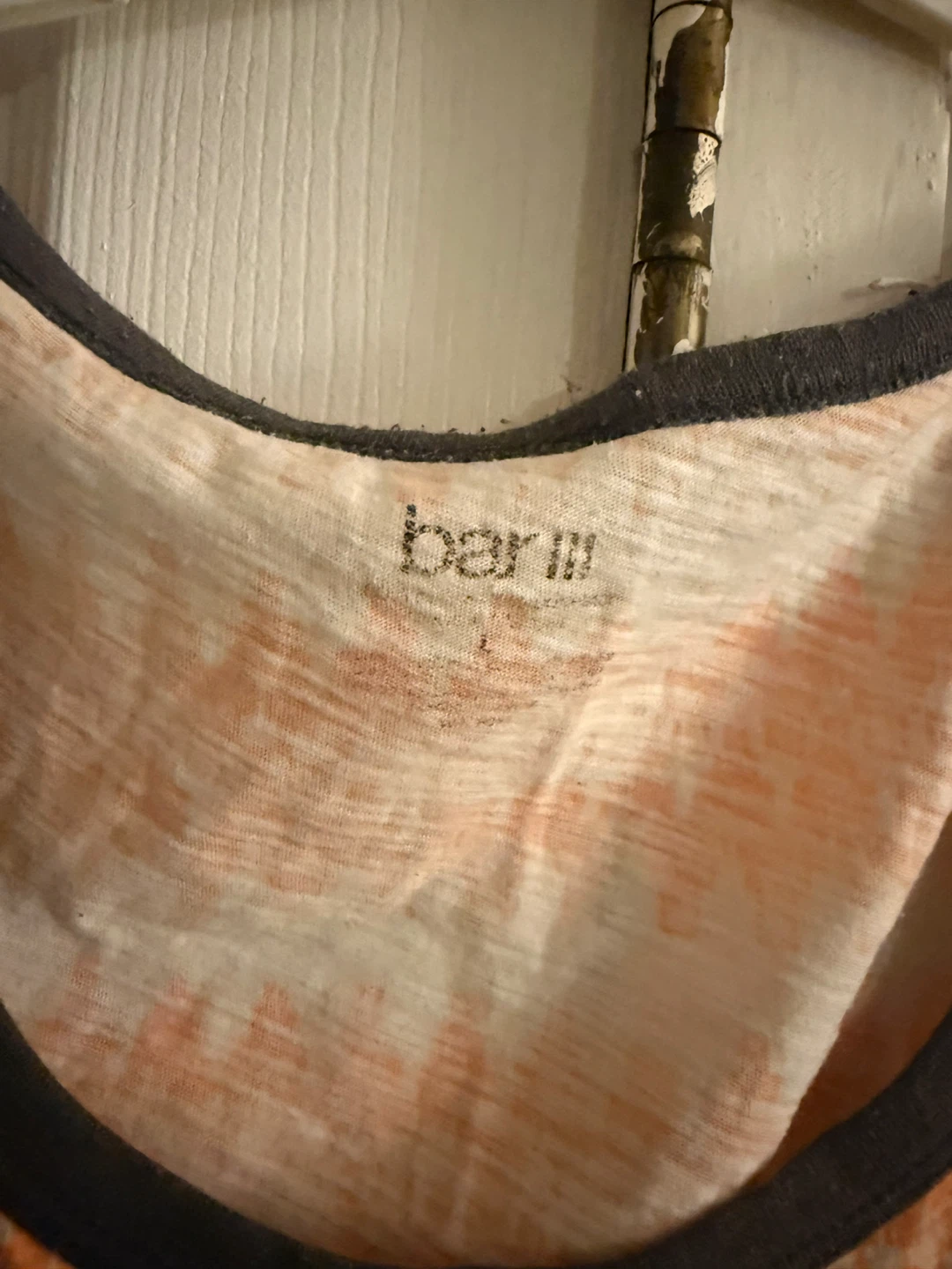 Bar III Orange & White Pattern Tank Top - photo 2