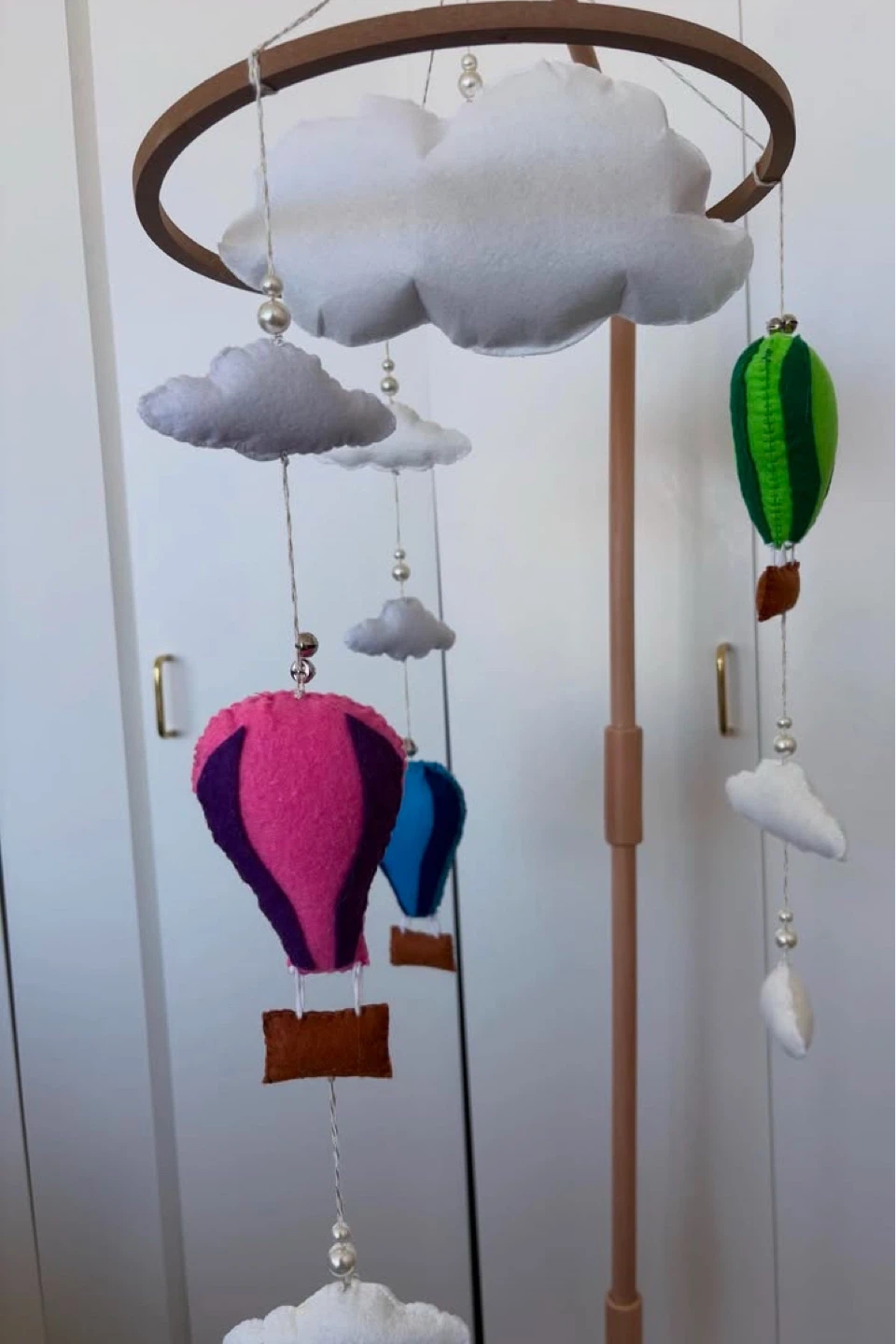 Hot Air Balloon and Cloud Baby Mobile - photo 3