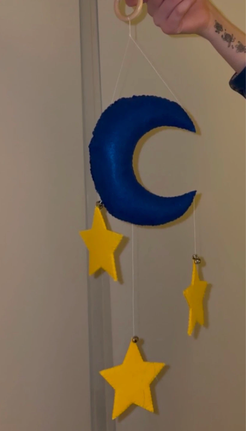 Felt Moon and Stars Baby Mobile - photo 2