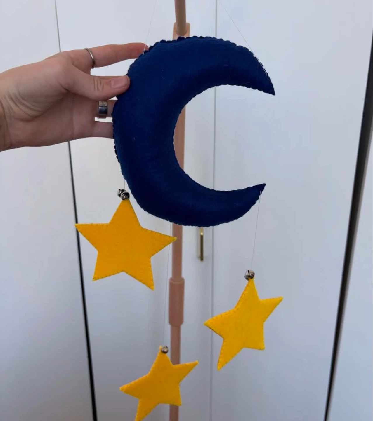 Felt Moon and Stars Baby Mobile