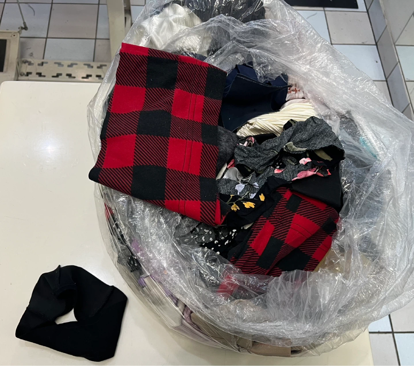 Bag of assorted clothing scarps (small)