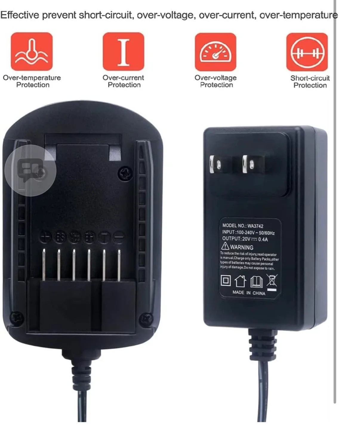 WORX 20V Lithium Battery Charger - photo 2