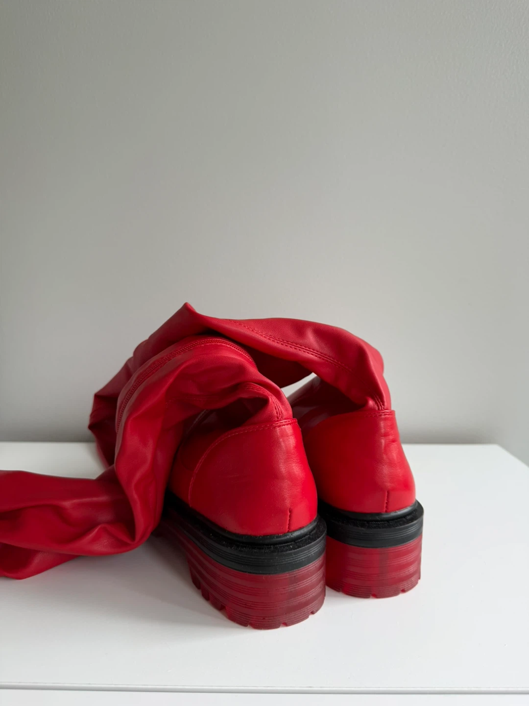 Red Over-the-Knee Platform Boots - photo 5