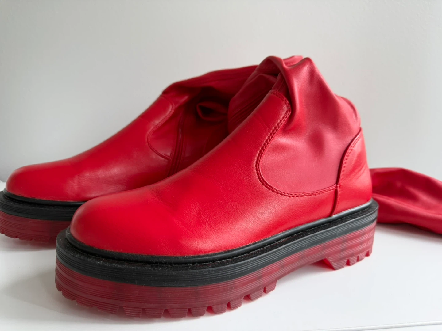 Red Over-the-Knee Platform Boots - photo 3