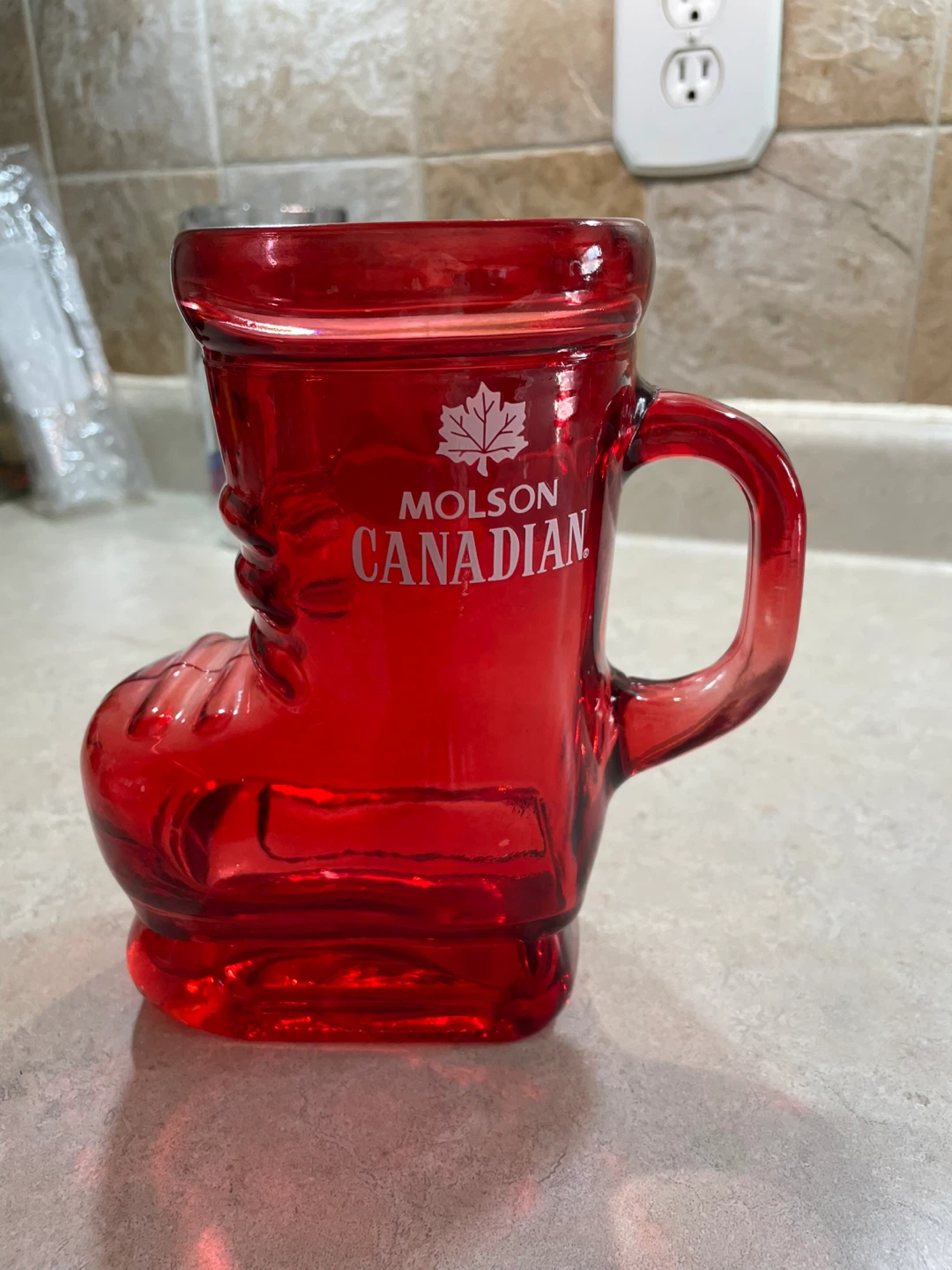 Molson Canadian Red Glass Boot Mug - photo 3