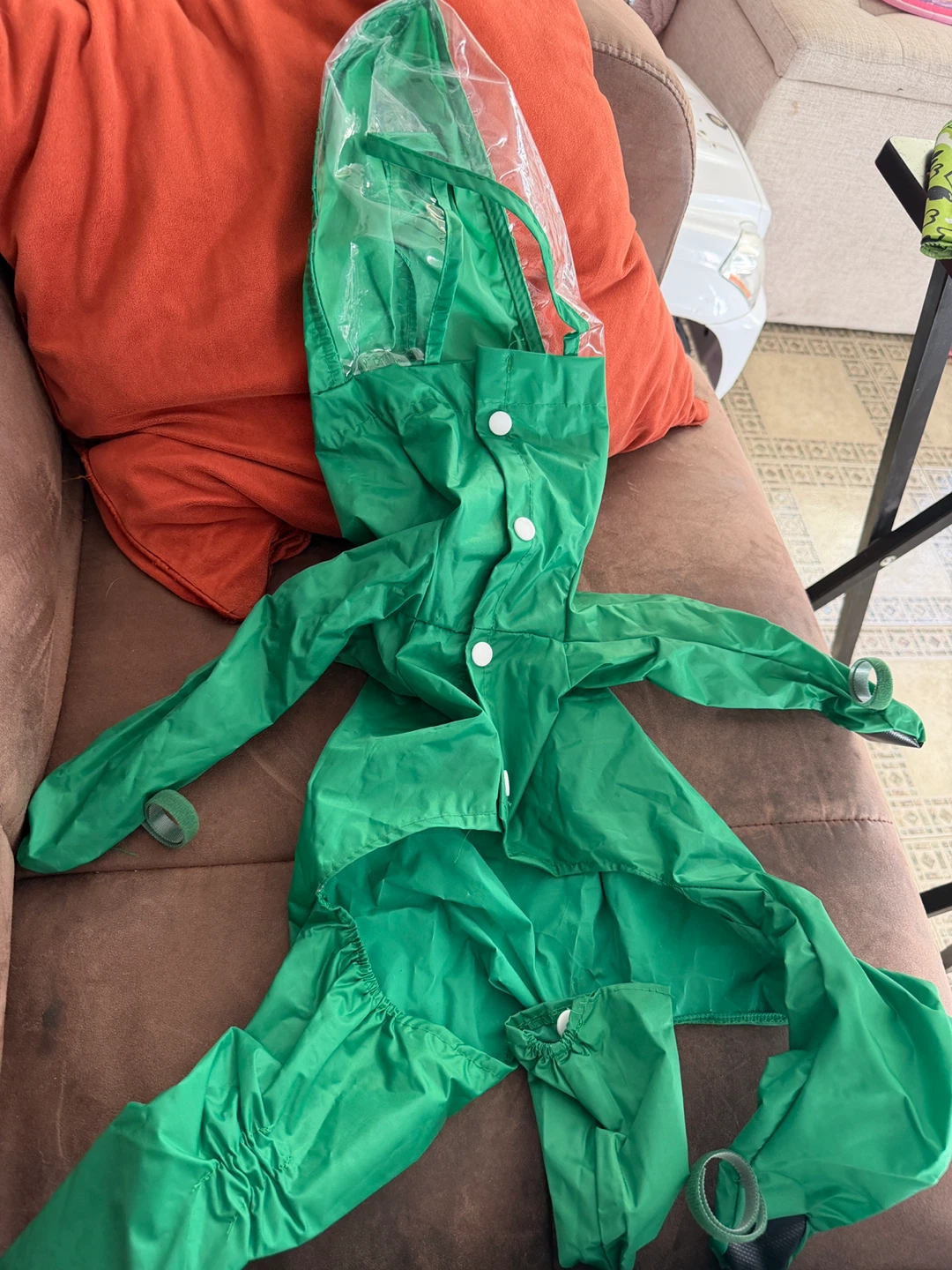 Green Dog Raincoat with Hood - photo 3