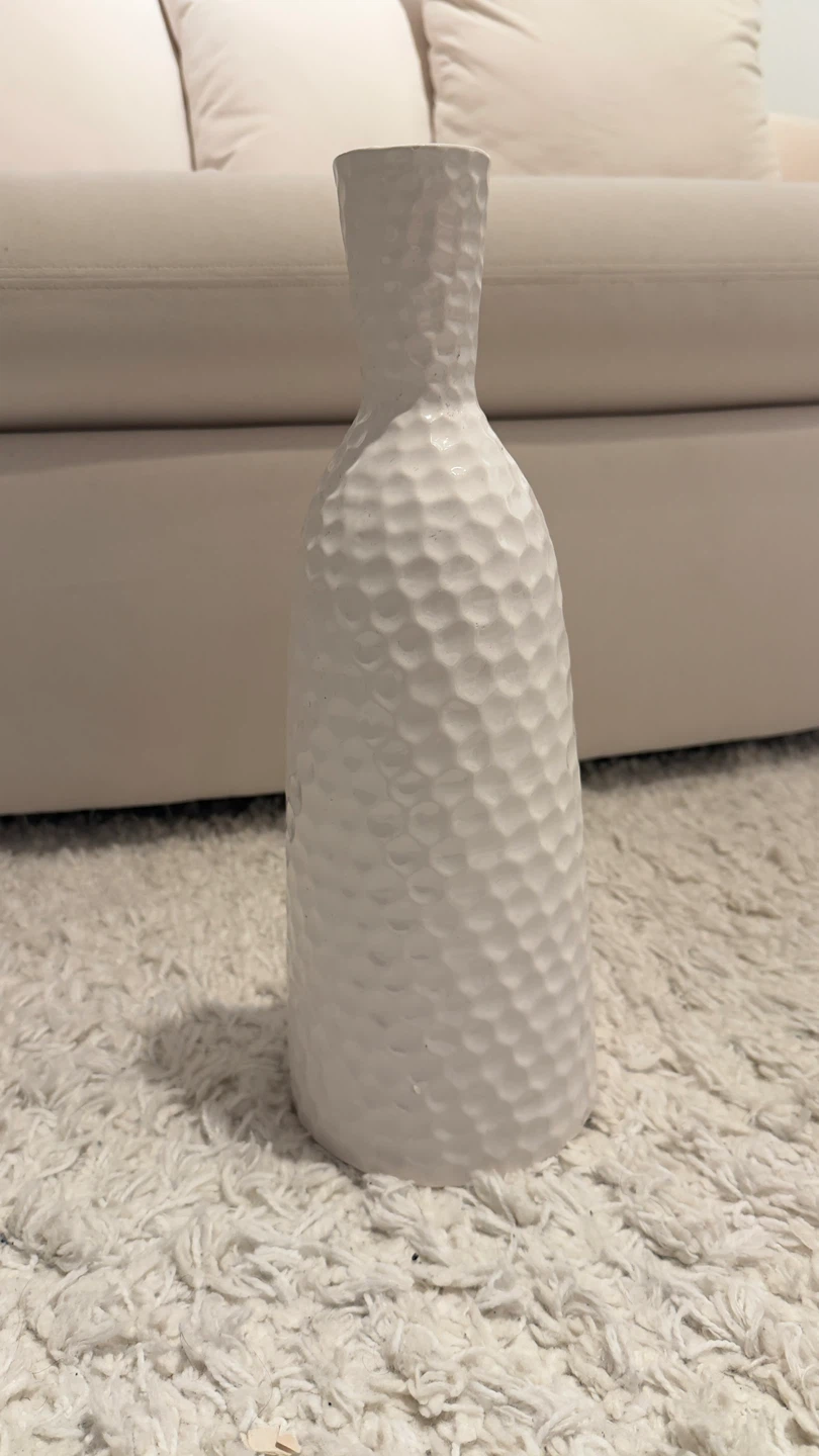 White Textured Vase