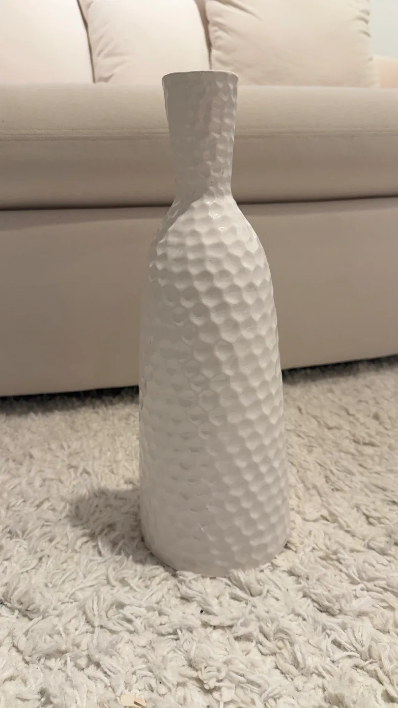 White Textured Vase