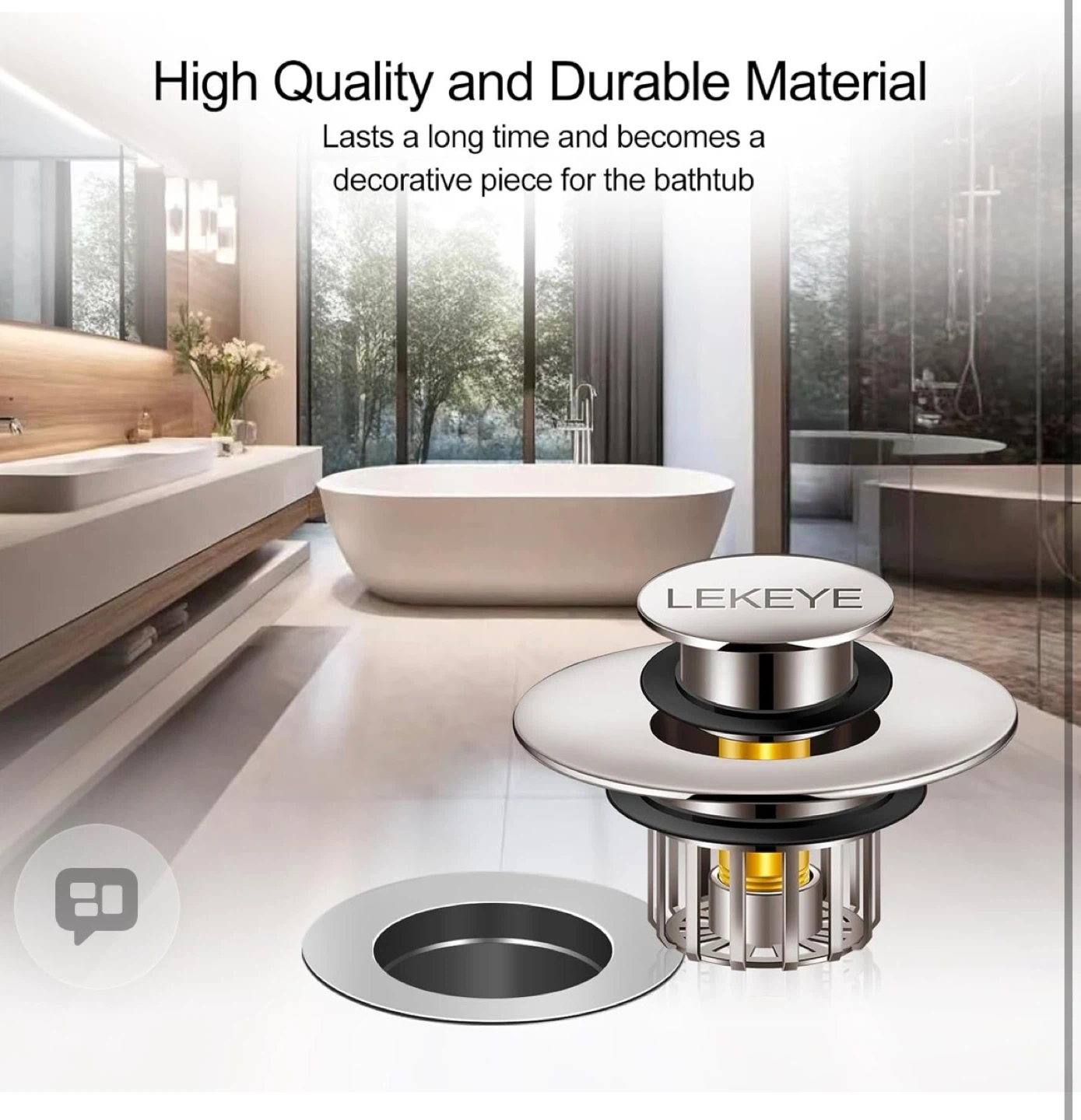 LEKEYE Bathtub Drain Stopper Plug