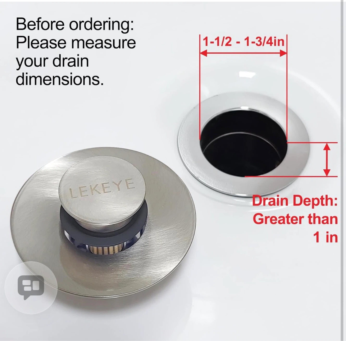 LEKEYE Bathtub Drain Stopper Plug - photo 5