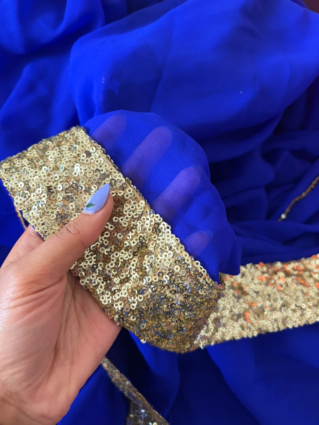 Gold Sequin Saree with blouse
