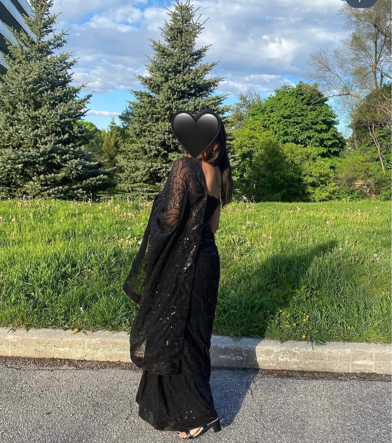 Black Sequin Saree - photo 2