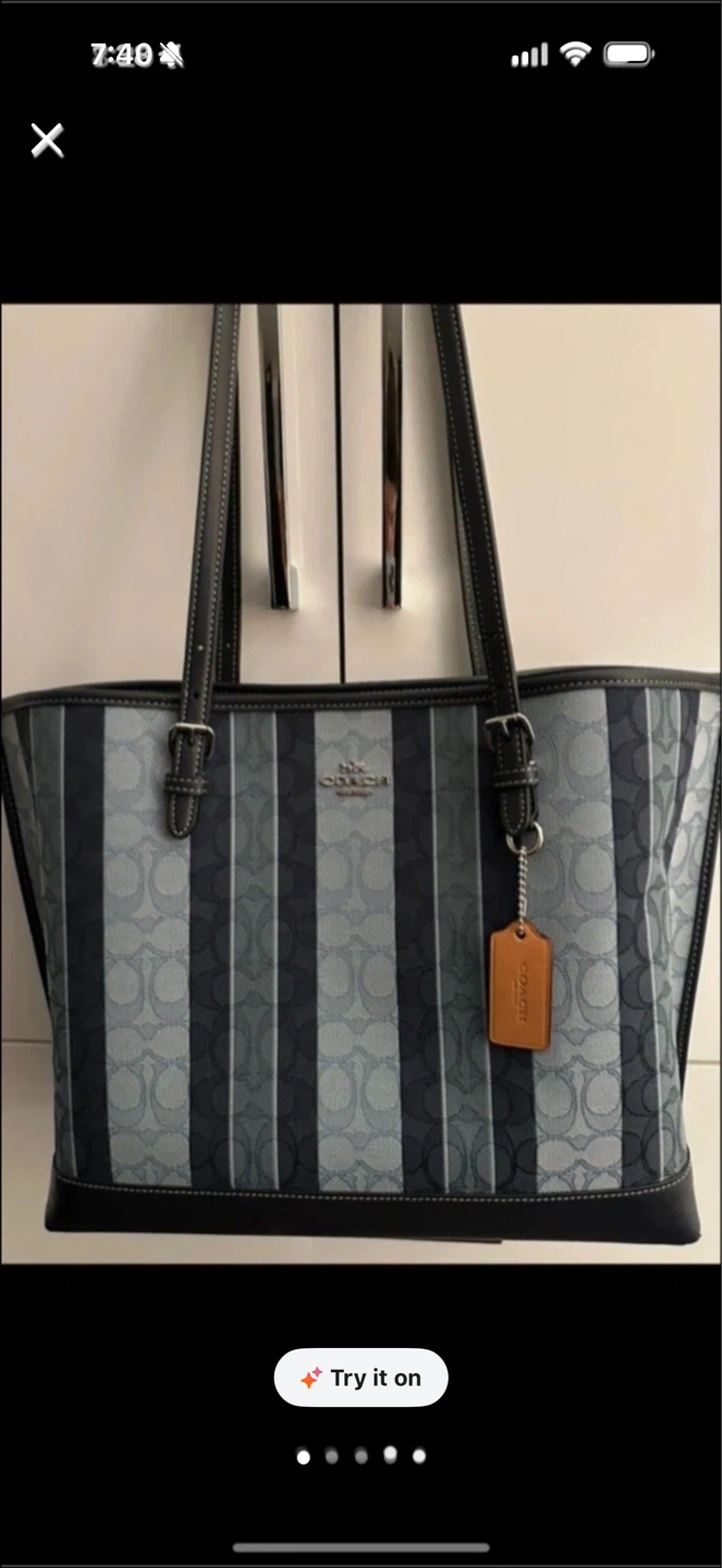 Coach Striped Tote Bag
