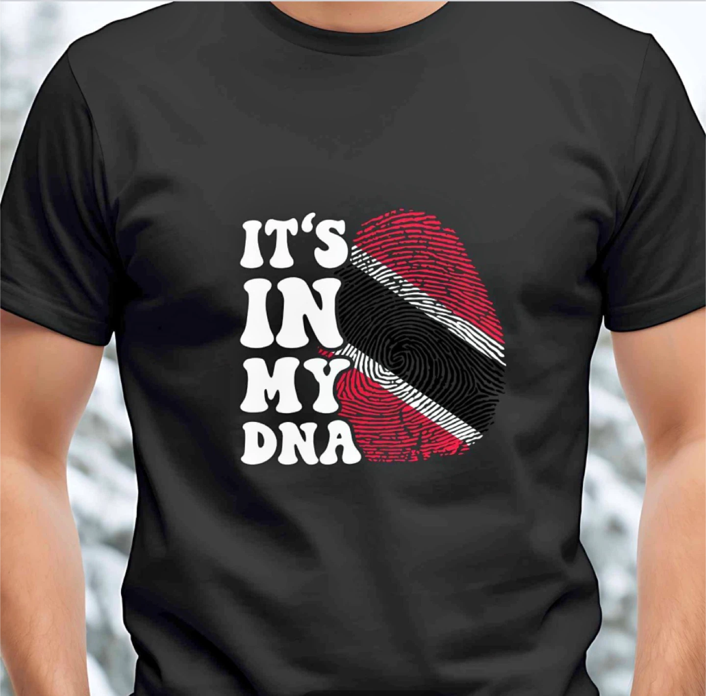 $20 T-Shirt with Trinidad and Tobago Flag Fingerprint Design