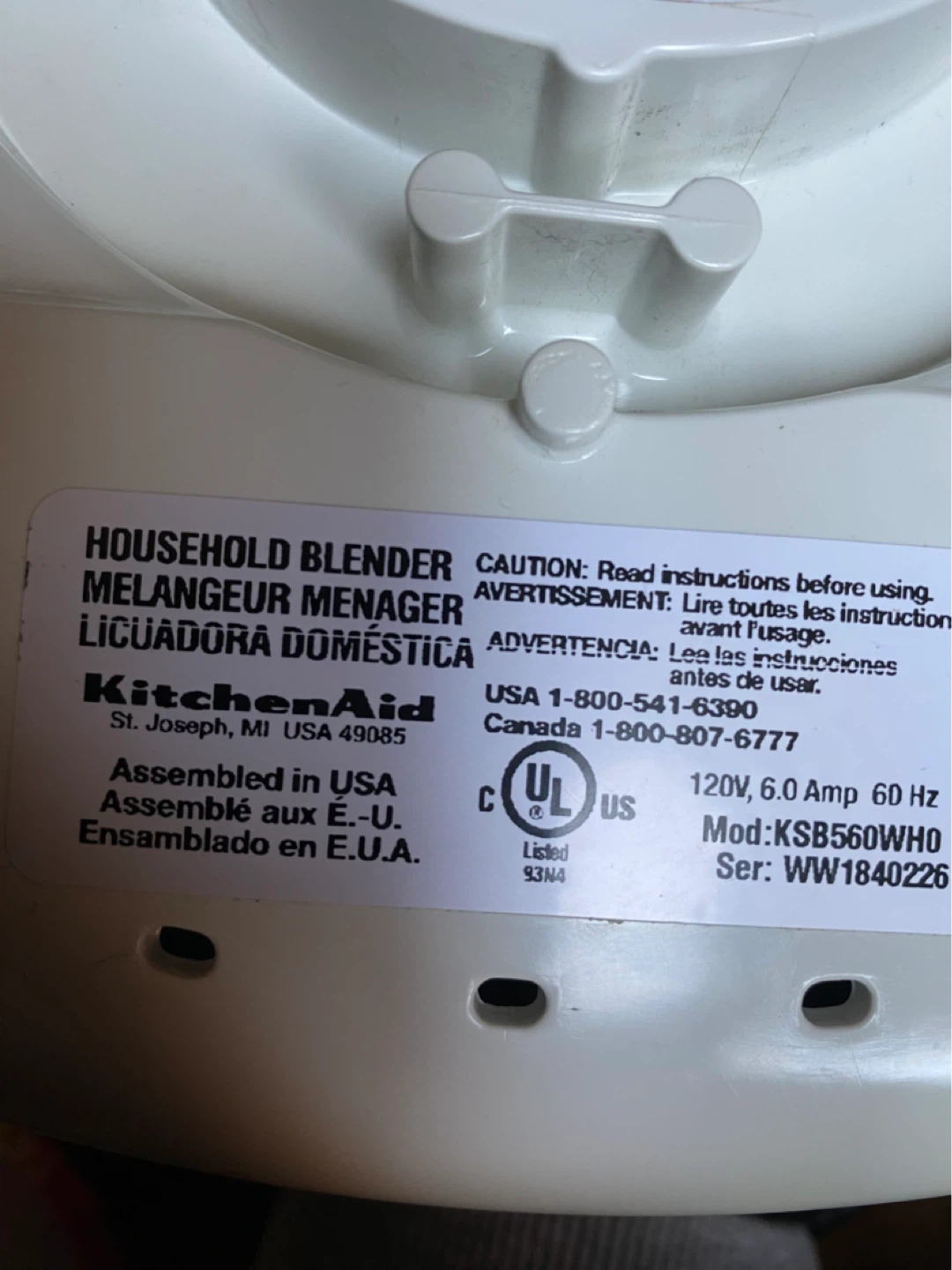 KitchenAid Household Blender Base Only KS8560WH0 - photo 4