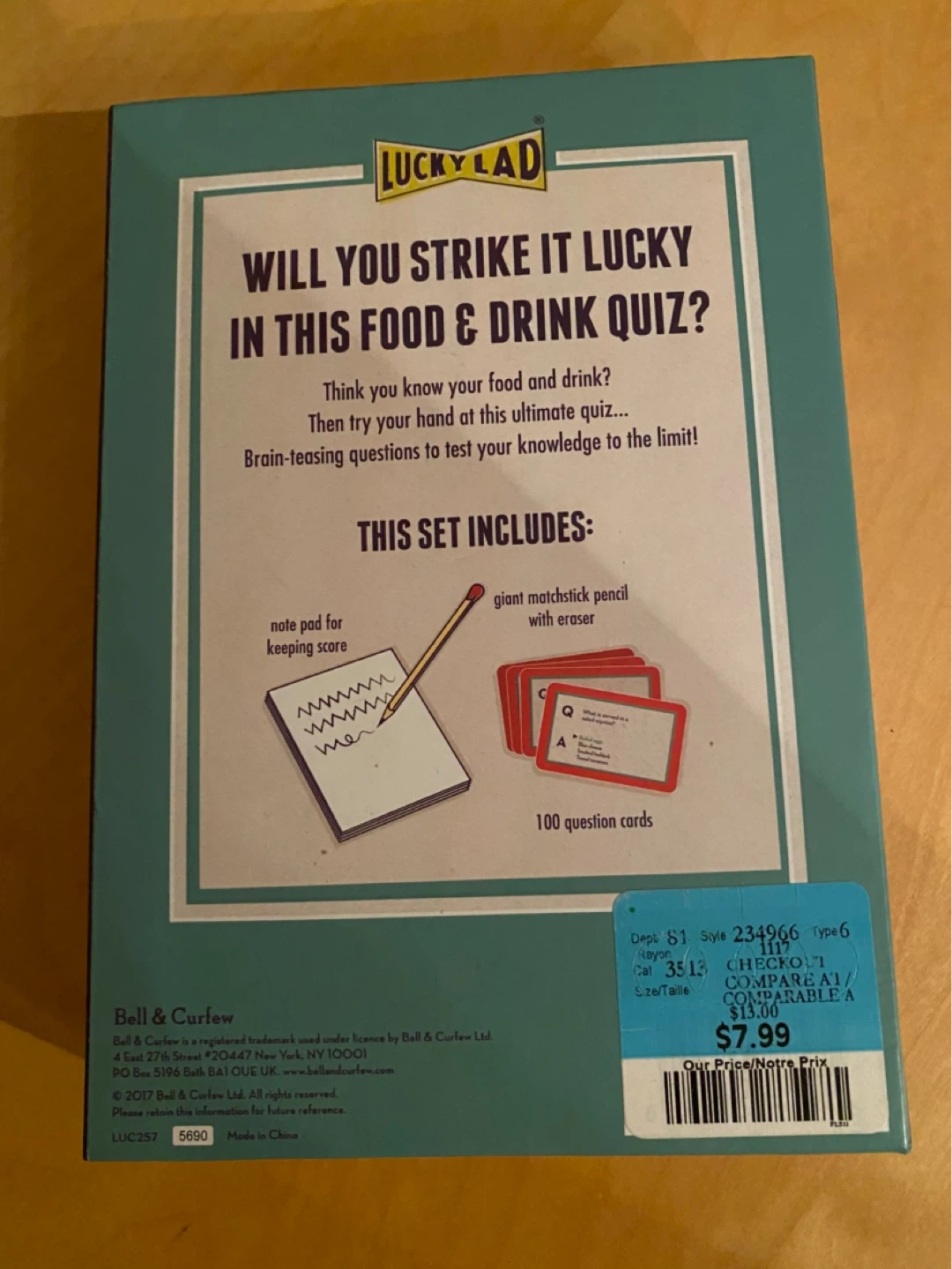 Lucky Lad Food & Drinks Quiz Game - photo 2