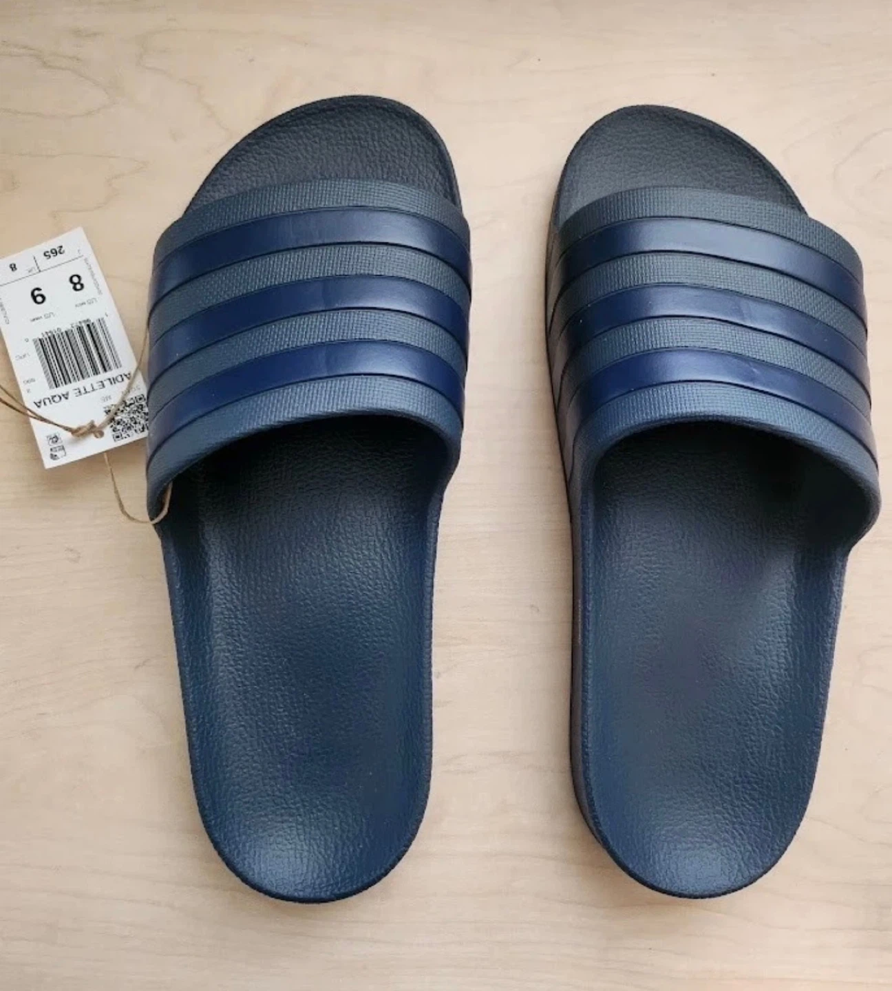 🌱 Adidas Adilette Aqua Slides - Size 8/9 - Blue - photo 2