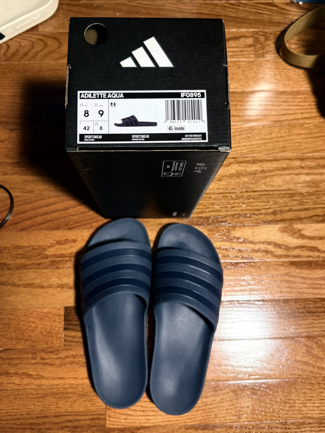 🌱 Adidas Adilette Aqua Slides - Size 8/9 - Blue - photo 3