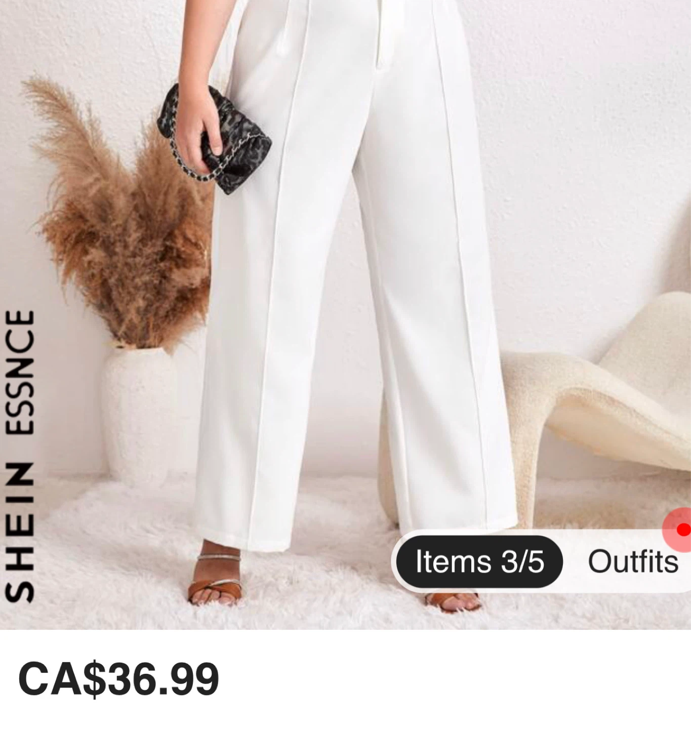 SHEIN White Polyester Spandex Pants - Size S