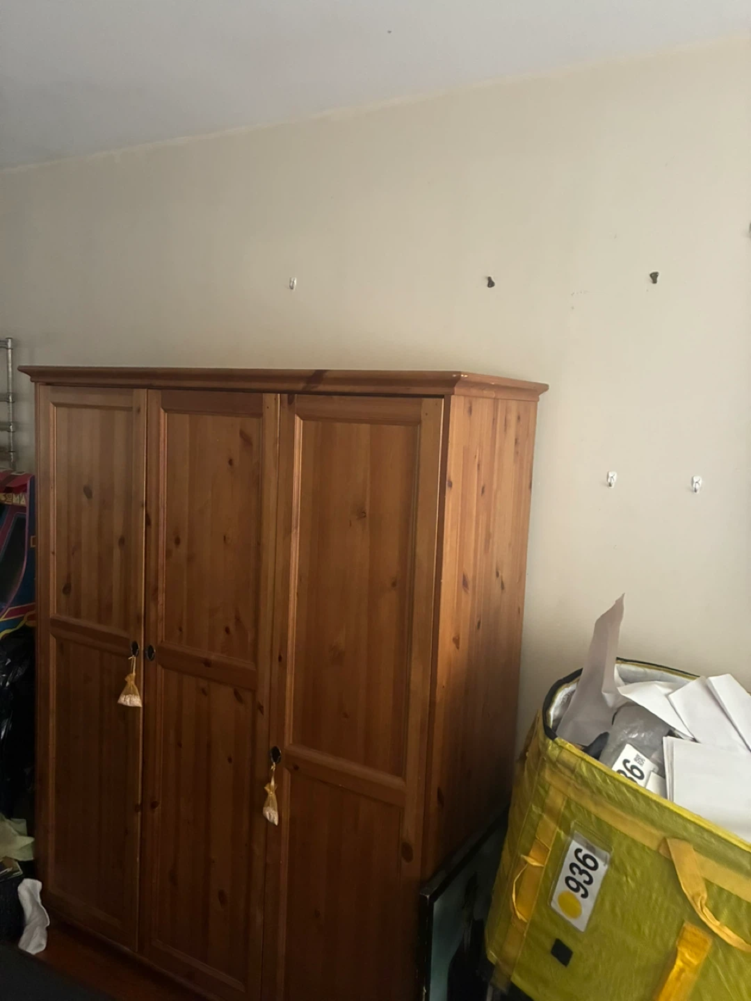 Wooden 3-Door Wardrobe Armoire