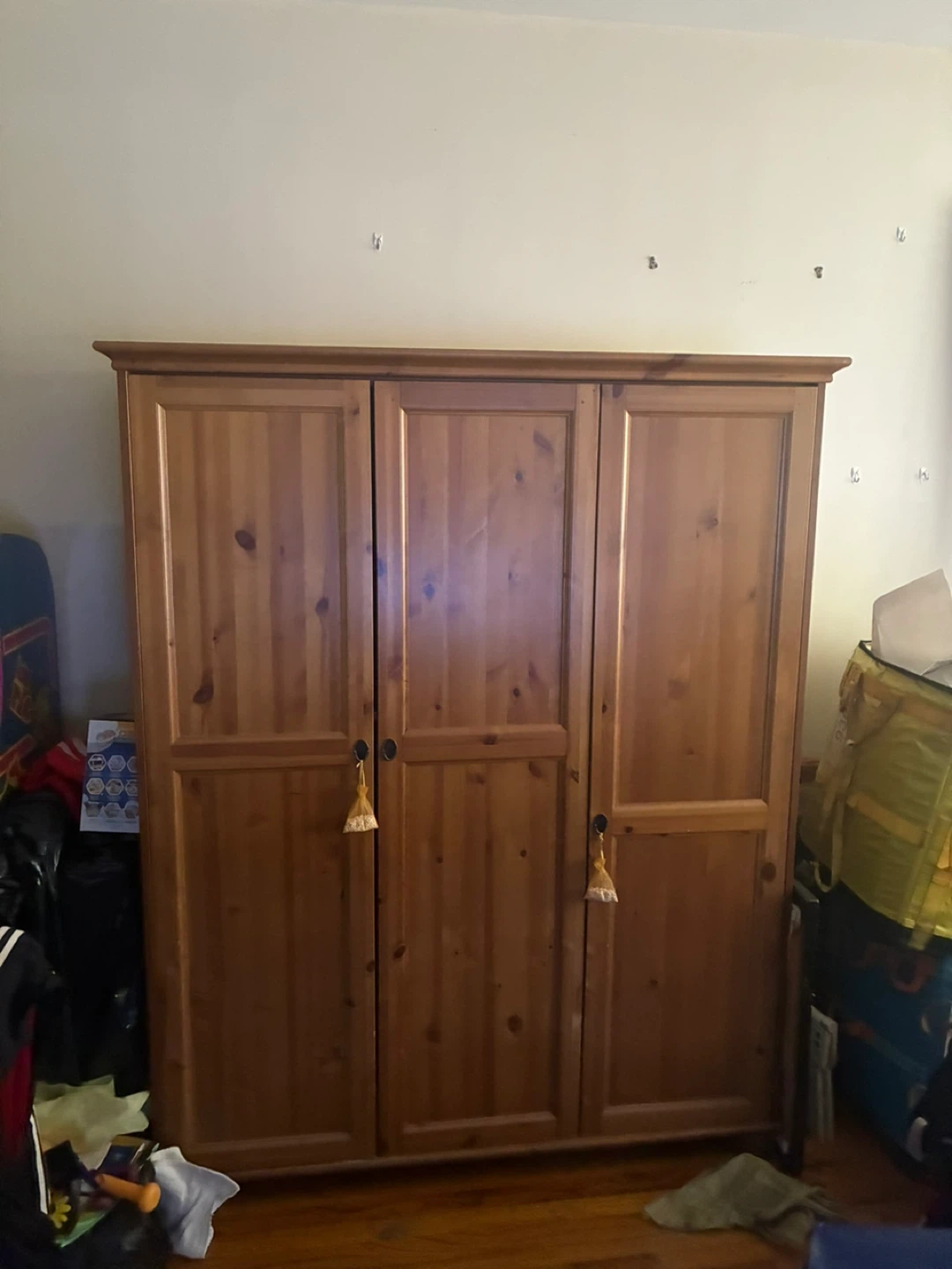 Wooden 3-Door Wardrobe Armoire - photo 3