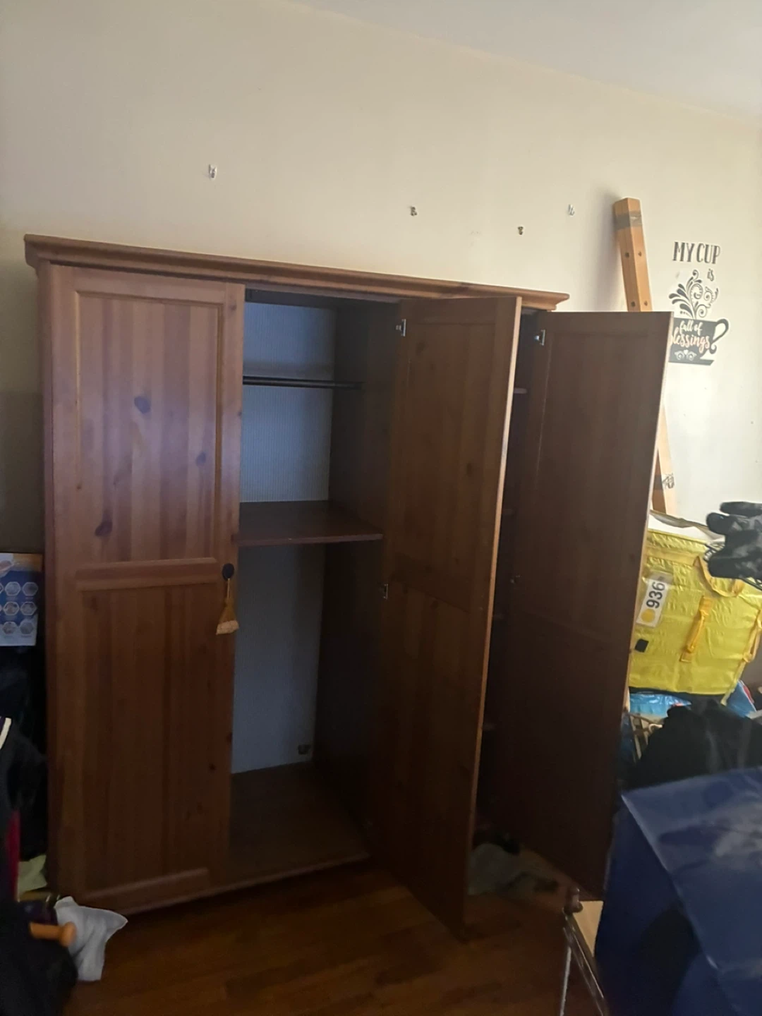 Wooden 3-Door Wardrobe Armoire - photo 5