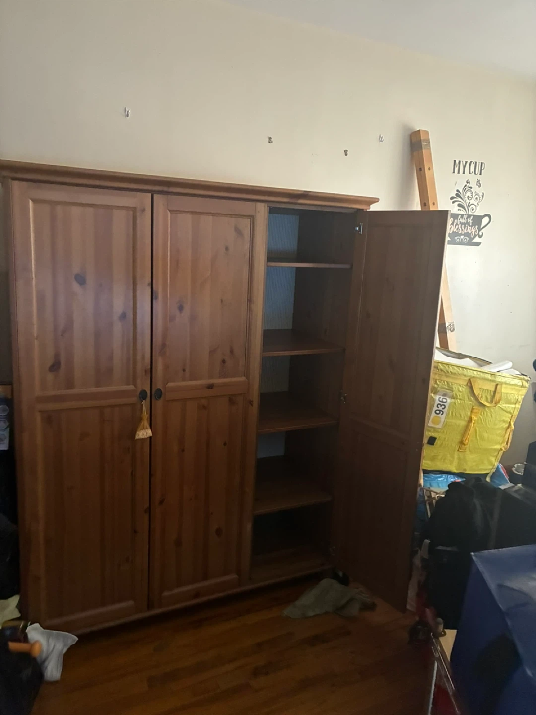 Wooden 3-Door Wardrobe Armoire - photo 4