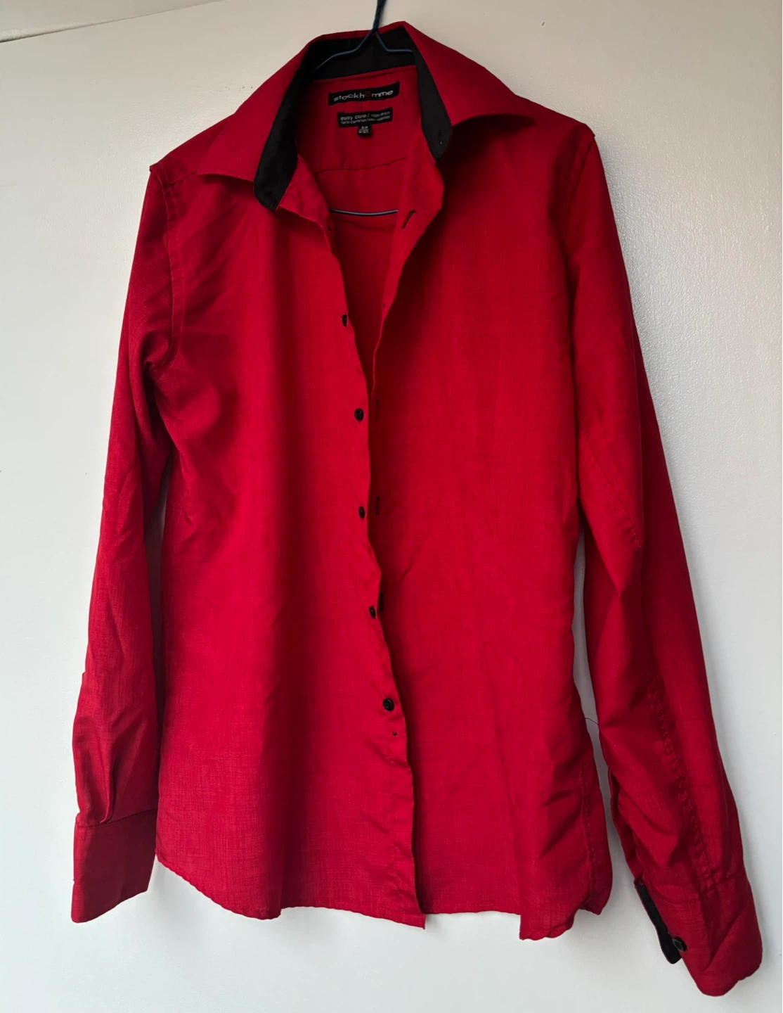 🌳Stock homme Red Easy Care Non-Iron Button-Up Shirt