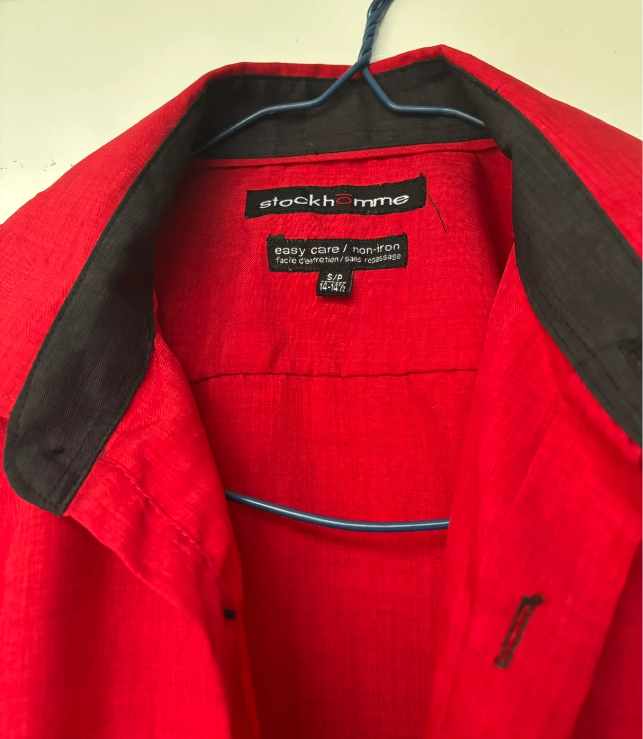 🌳Stock homme Red Easy Care Non-Iron Button-Up Shirt - photo 2