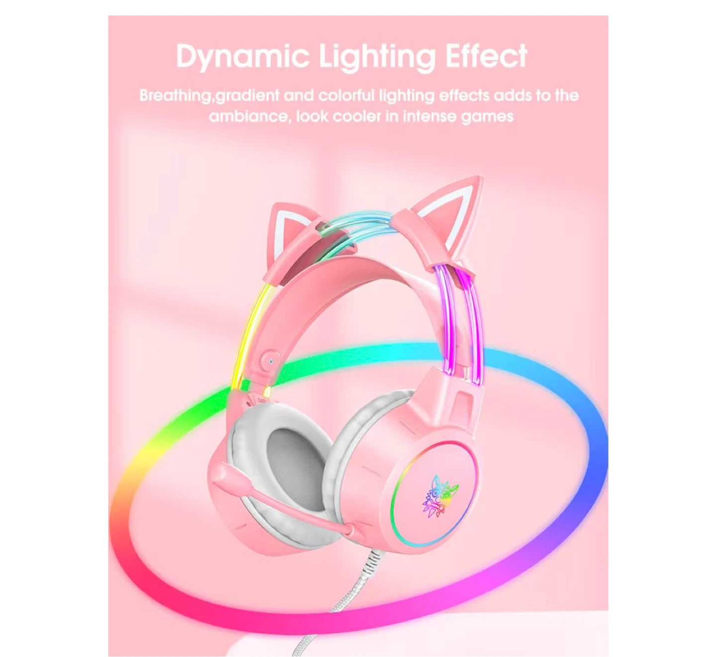 Pink Cat Ear Gaming Headset with RGB Lighting - photo 5