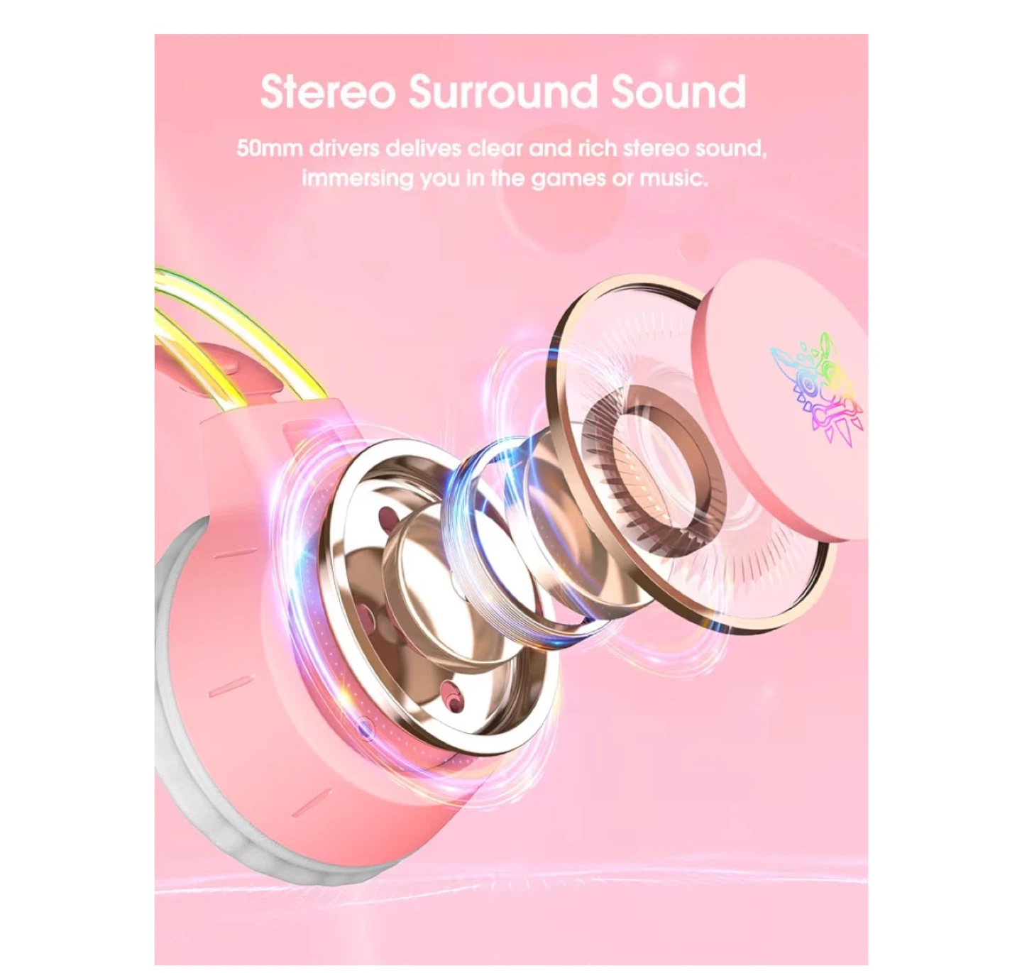 Pink Cat Ear Gaming Headset with RGB Lighting - photo 4