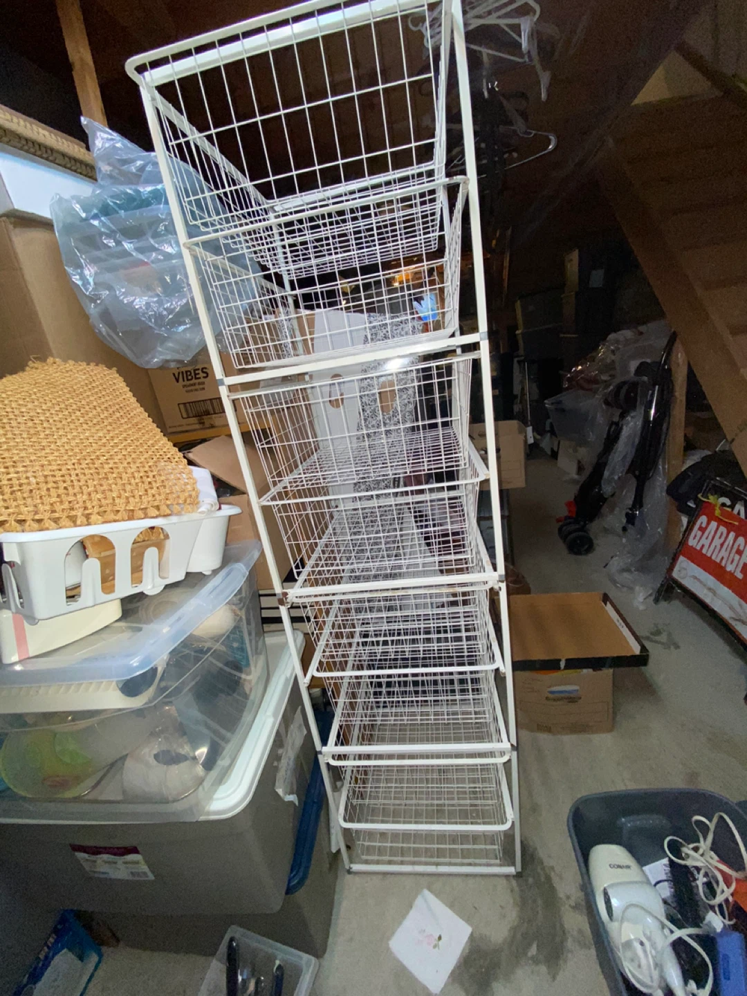 White wire 6-tier storage drawers can be taken apart